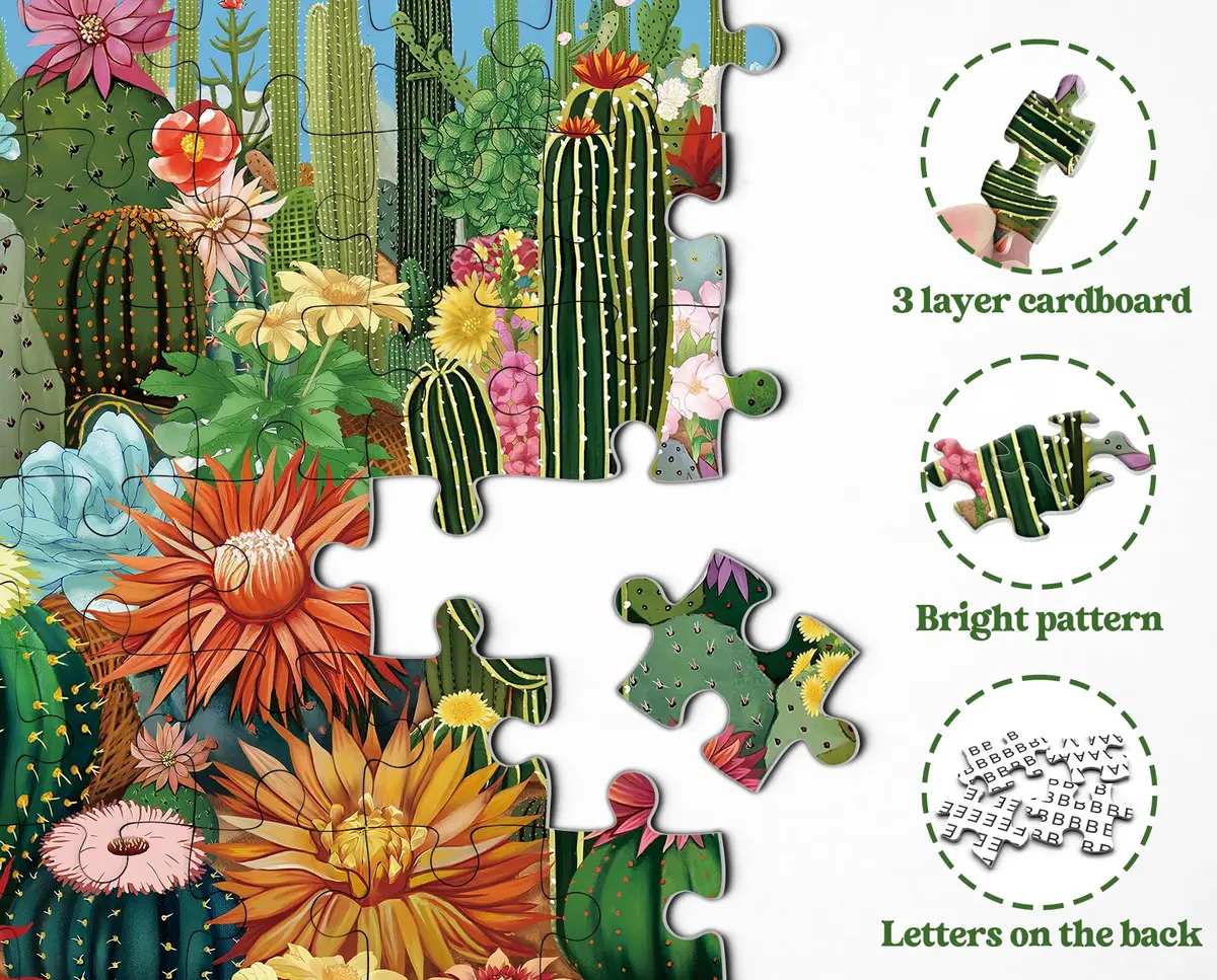 PPuzzling Succulent Garden Jigsaw Puzzles 1000 Pieces 53cm x 75cm | Educational & Non-Toxic Puzzle for Adults - view 4