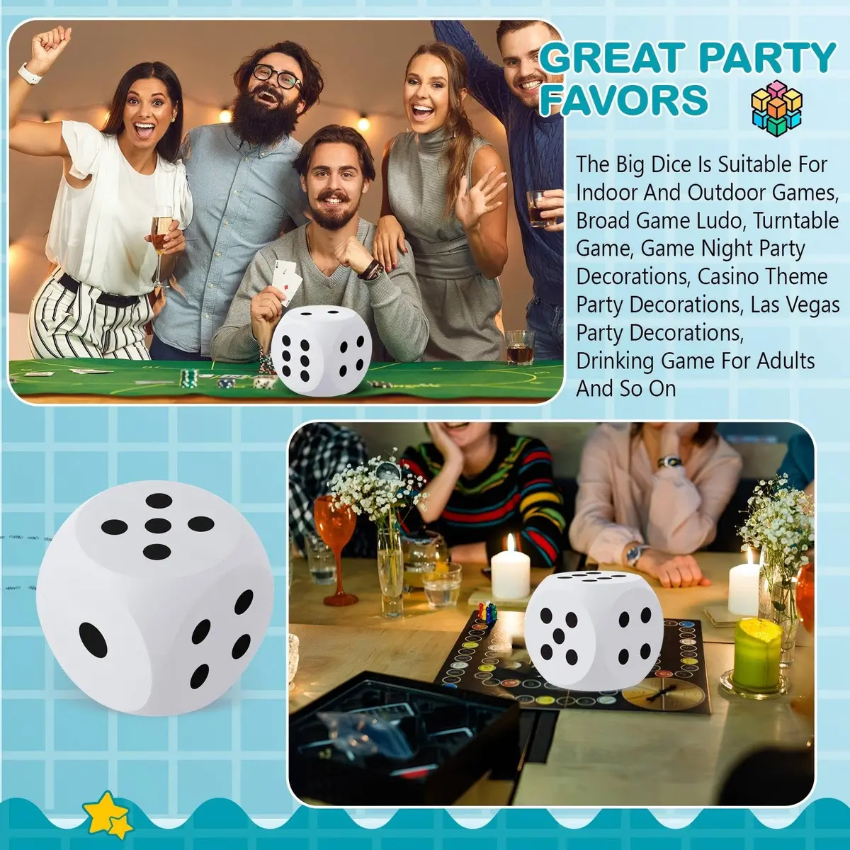 Shappy 6 Inch Foam Dice Jumbo Large Cube | Educational & Safe Play Tool - view 5