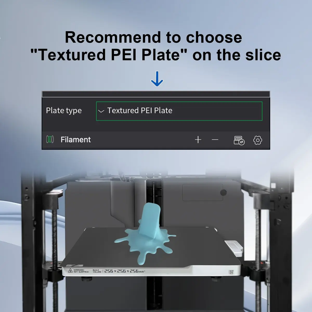 IdeaFormer-3D PEI Sheet for Bambu Lab 257x257mm | Smooth+Textured Build Plate for X2D/X1/X1C/X1E/P1P/P1S/P2S/A1 - view 3