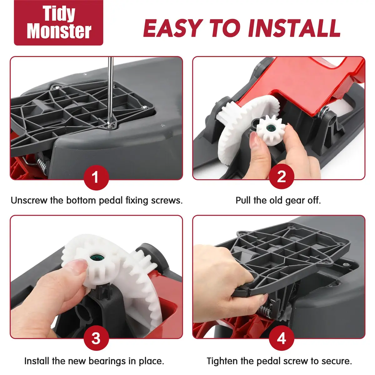Tidy Monster Pedal Bearing Replacement for OCedar Mop Bucket 2 Pack | Easy Fix for Spin Mop System - view 5