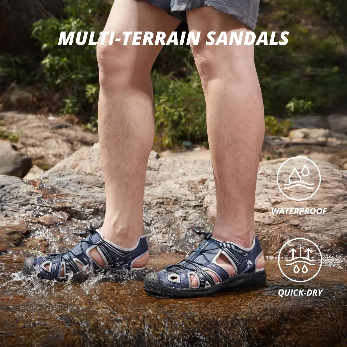 CAMEL CROWN Men's Waterproof Hiking Sandals 12 | Breathable & Anti-slip Summer Water Sandals - view 2