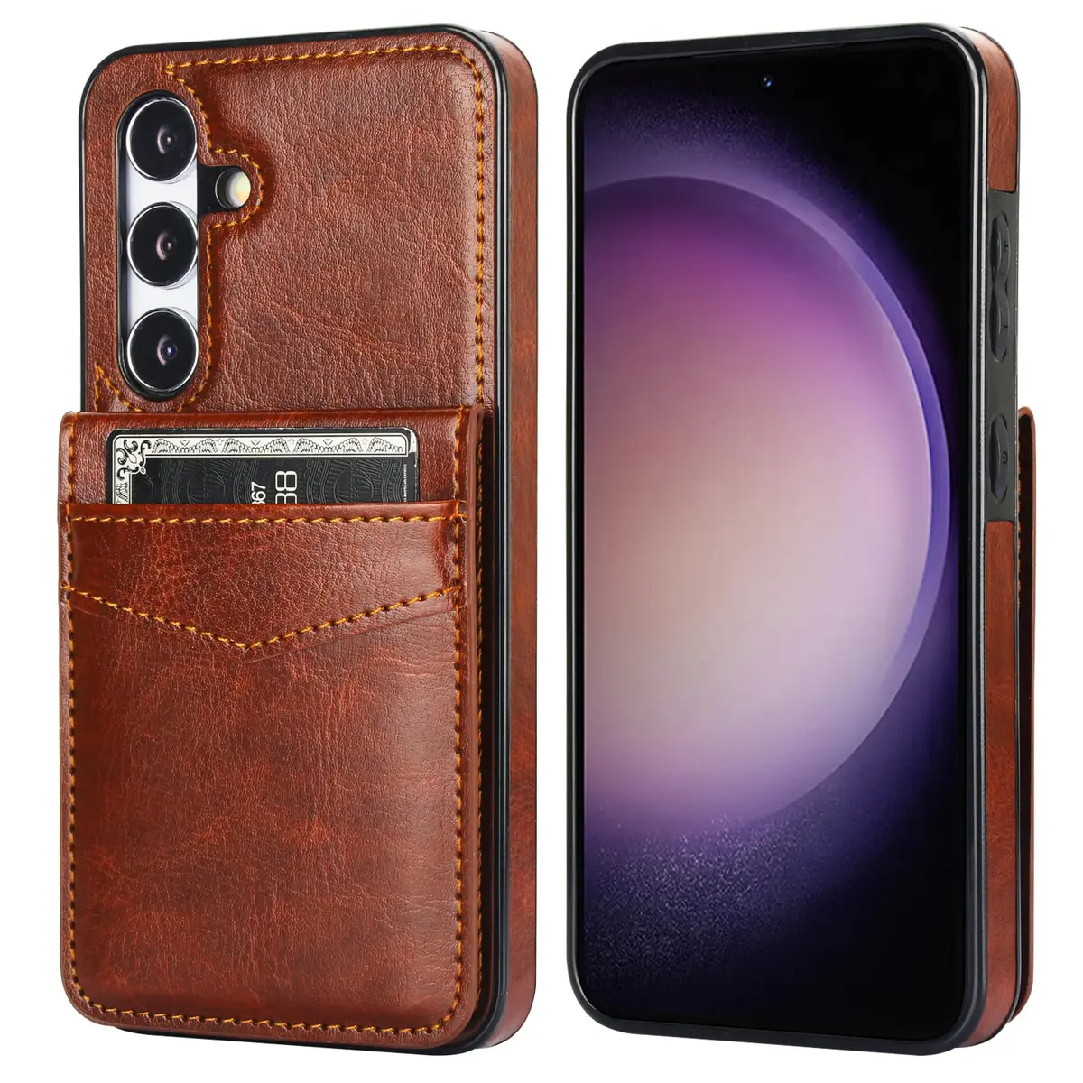 KIHUWEY Samsung Galaxy S24 Wallet Case with Credit Card Holder | Premium Leather Flip Cover with Kickstand & Full Protection - view 3