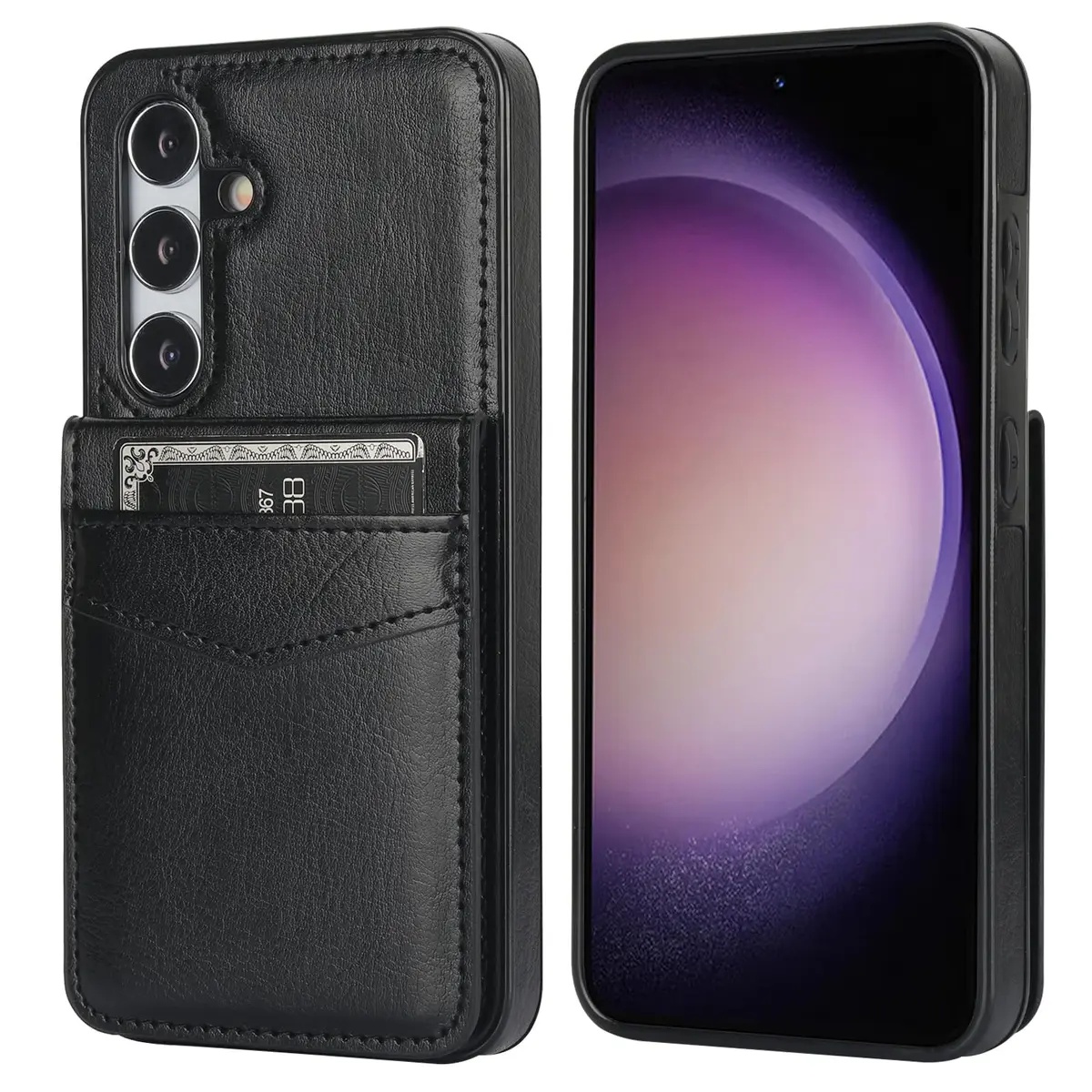 KIHUWEY Samsung Galaxy S24 Case Wallet with Credit Card Holder | Leather Flip Heavy Duty Cover - view 3
