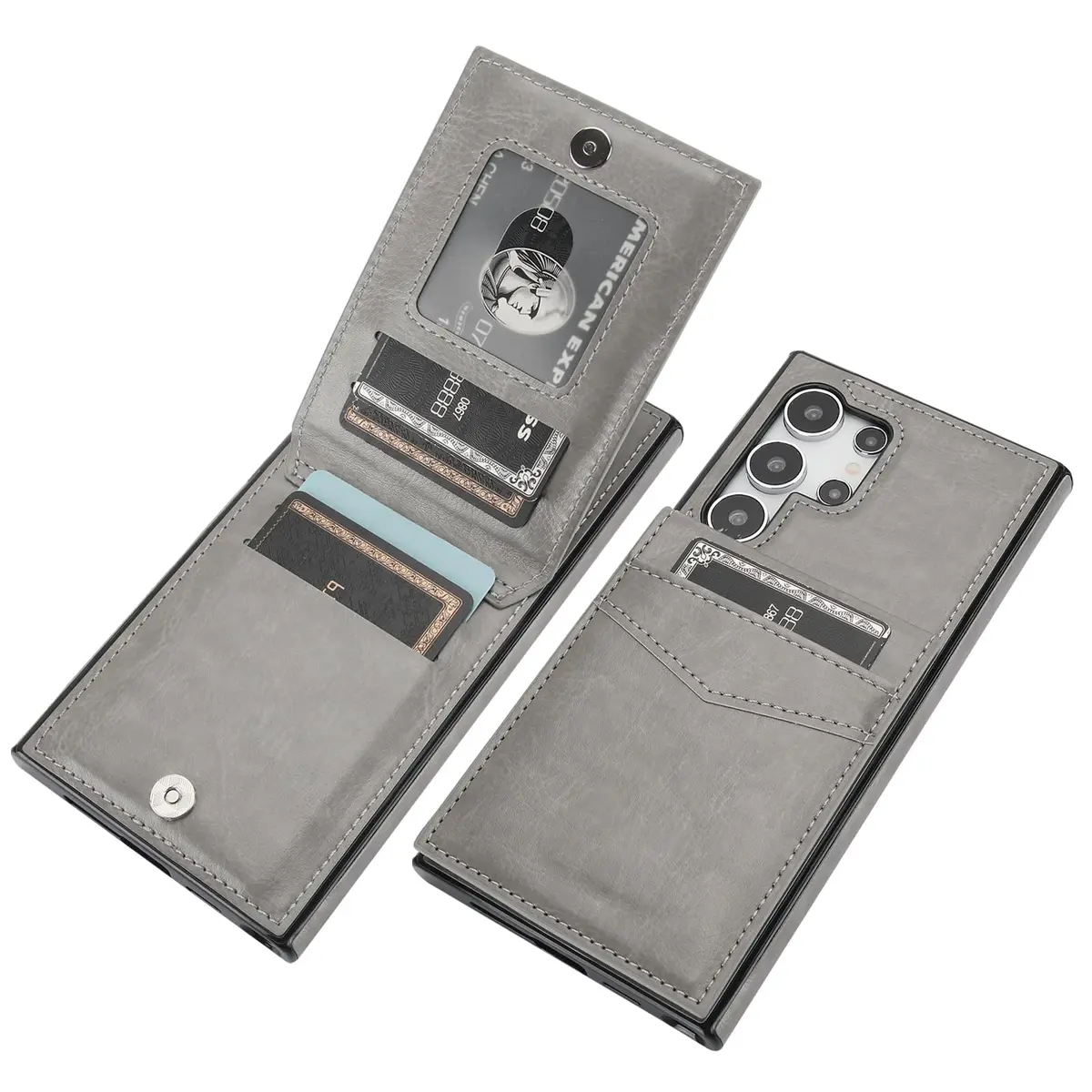 KIHUWEY Samsung Galaxy S24 Ultra Case Wallet with Credit Card Holder | Premium Leather Flip Cover with Kickstand & Full Protection - main product image