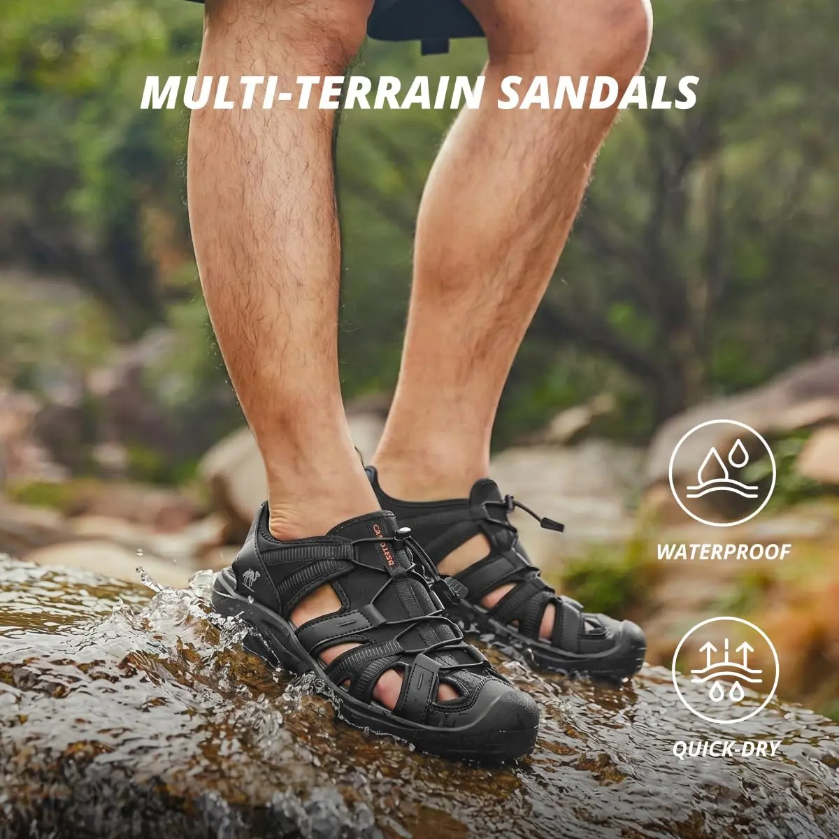 CAMEL CROWN Men's Waterproof Hiking Sandals Closed Toe Water Sandals Athletic Sport Sandal Summer Sandal Beach for Outdoor | Breathable & Durable - view 2