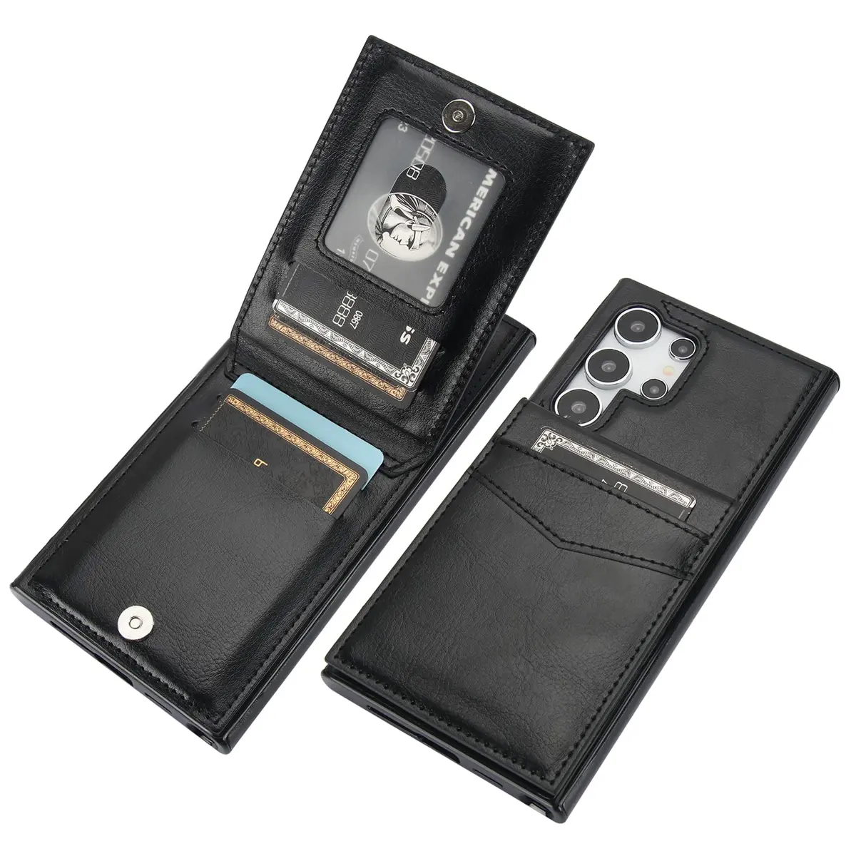 KIHUWEY Samsung Galaxy S24 Ultra Wallet Case with Credit Card Holder | Premium Leather Flip Cover with Kickstand & Full Protection - main product image
