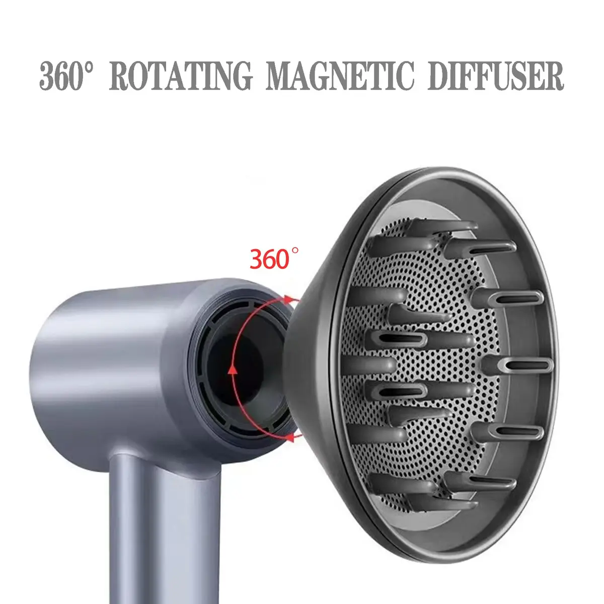 SEICHYGO 360° Rotating Diffuser Attachment Compatible with Laifen Swift Hair Dryer, White | Diffuses Air for Curly & Wavy Hair - view 3