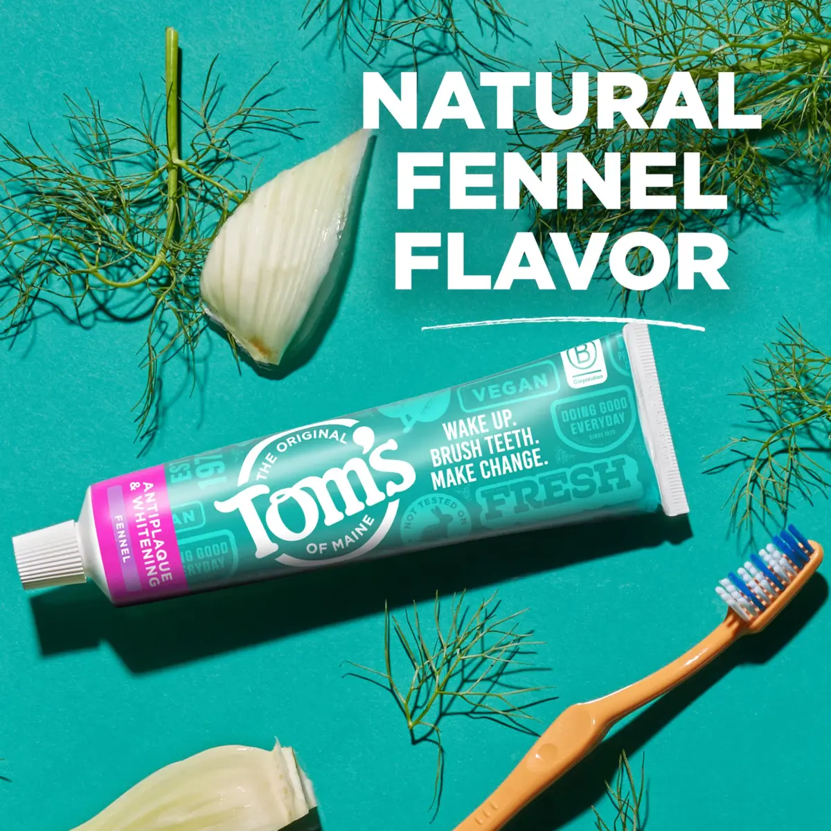 Tom's of Maine Antiplaque and Whitening Toothpaste Fennel 3 Pack 4.5 oz (127.5g) | Fluoride Free Natural Whitening - view 6
