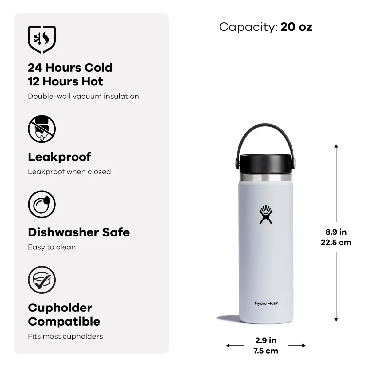 Hydro Flask 20 Oz Wide Mouth Flex Cap Water Bottle - Trillium - view 3