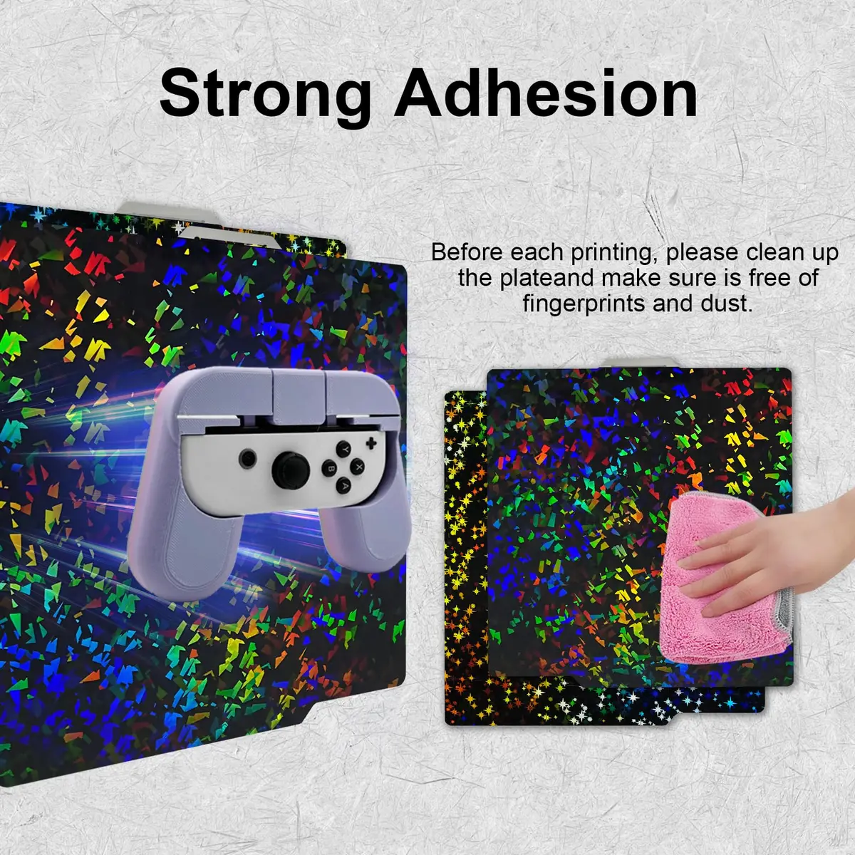 IdeaFormer-3D Rainbow Confetti PEF+Galaxy PEY Build Plate 257x257mm | Holographic Spring Steel Sheet for Bambu Lab - view 4