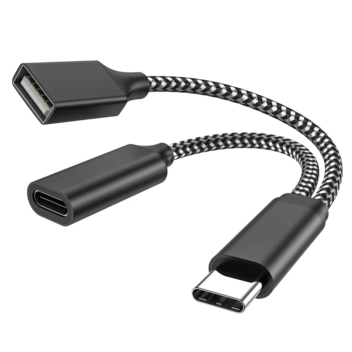 MOGOOD USB C OTG Splitter Cable with 18W Power Delivery | 2-in-1 Adapter for Android & More - main product image
