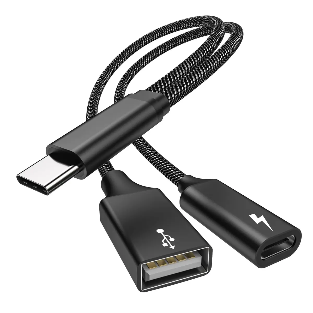 MOGOOD USB C OTG Splitter Cable with 60W Power Delivery | 2-in-1 Adapter for Android & Type C Devices - main product image