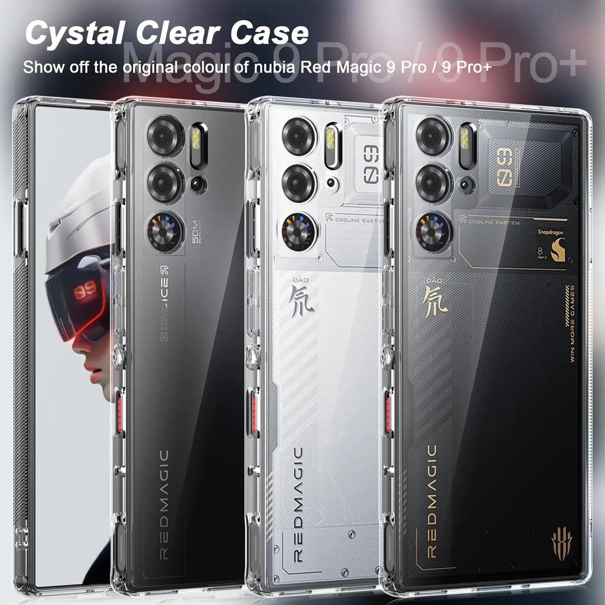 Foluu Slim Fit Case for ZTE Nubia Red Magic 9 Pro 16cm (6.4in) | Translucent Matte PC Back & TPU Bumper - view 7