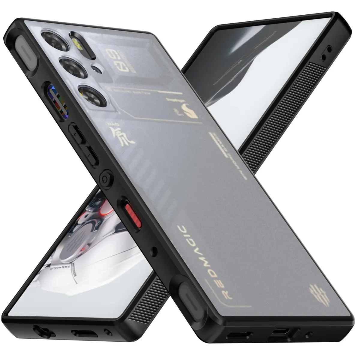 Foluu Slim Fit Case for ZTE Nubia Red Magic 9 Pro/9S Pro 16cm (6.7in) | Translucent Matte Hard PC Back & Soft TPU Bumper Protective Shockproof Case - Black - view 8