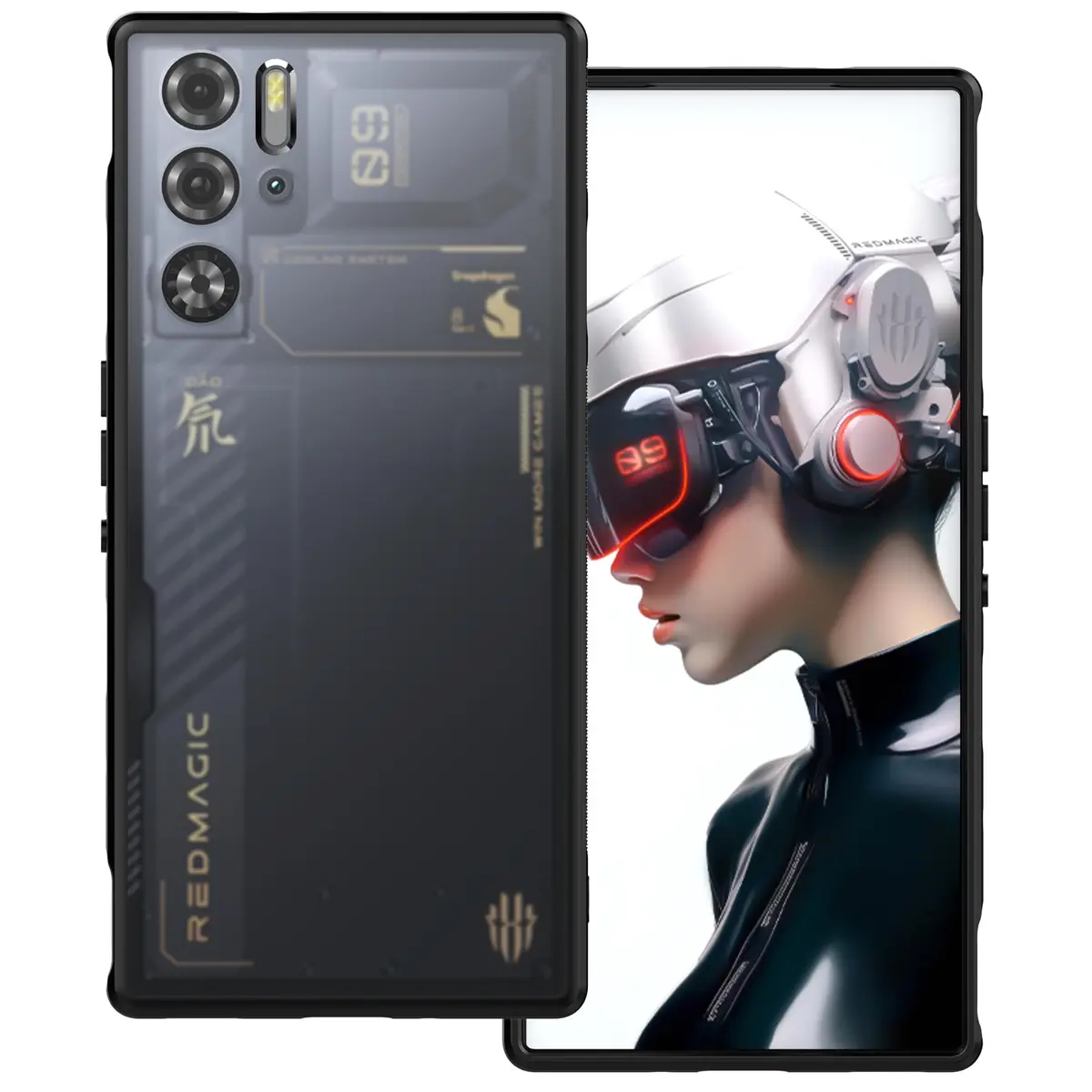 Foluu Slim Fit Case for ZTE Nubia Red Magic 9 Pro/9S Pro 16cm (6.7in) | Translucent Matte Hard PC Back & Soft TPU Bumper Protective Shockproof Case - Black - view 9