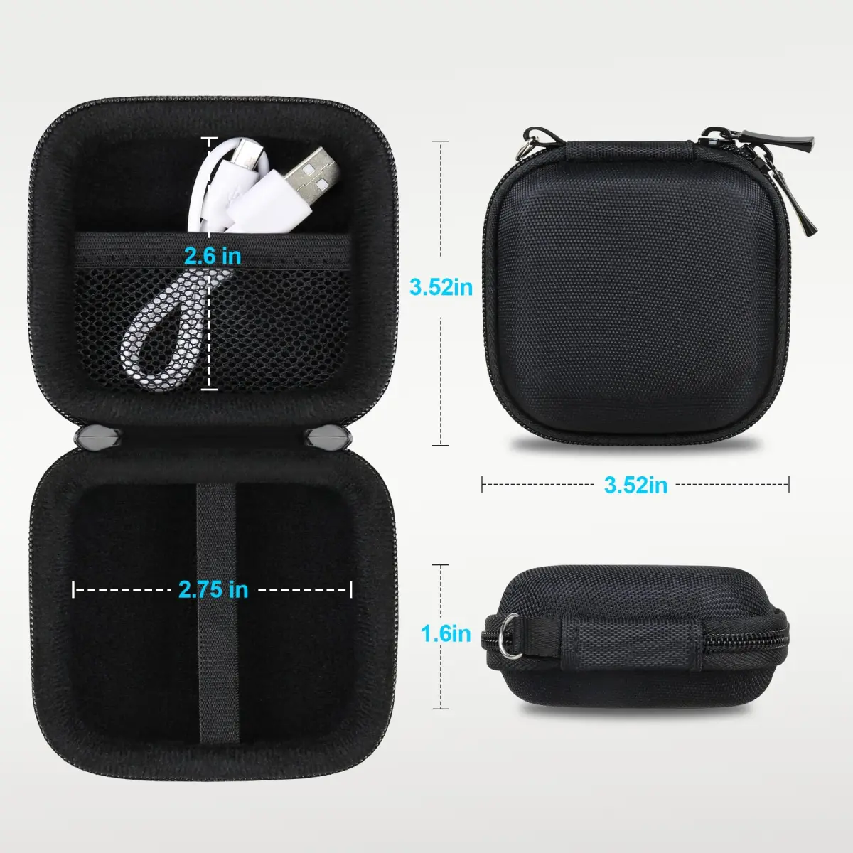 Lacdo Black Portable Hard Drive Case | Shockproof & Water-Repellent Storage for Crucial SSDs - view 6