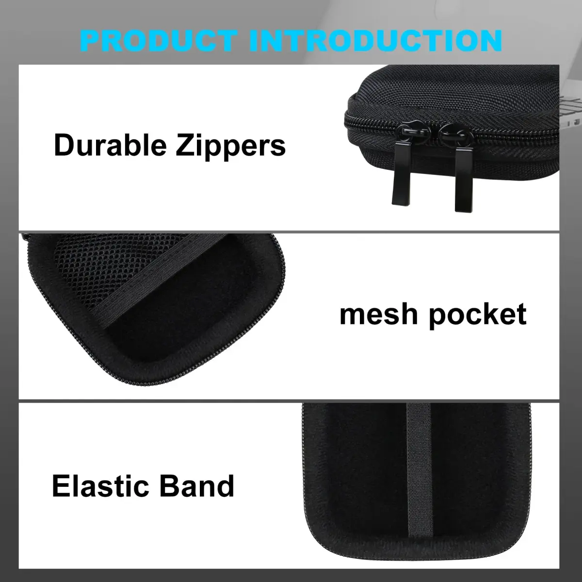 Lacdo Black Portable Hard Drive Case | Shockproof & Water-Repellent Storage for Crucial SSDs - view 4