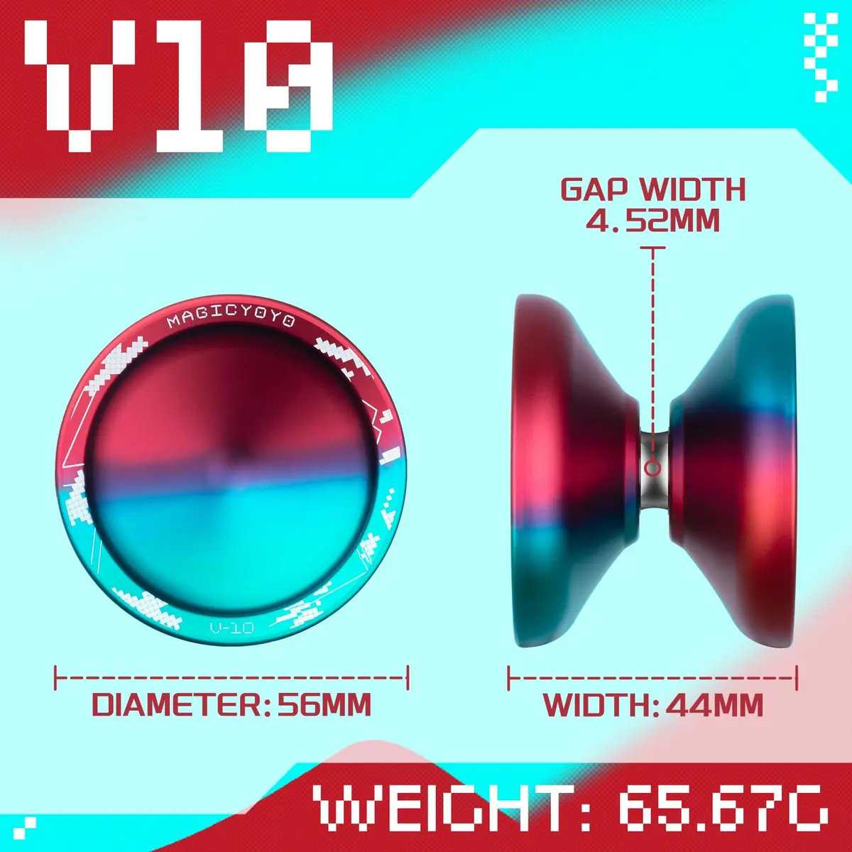 MAGICYOYO Pack of 2 Yo-yos | Responsive & Unresponsive Yoyo for Kids & Adults (Blue Red & Black) | Durable Plastic & Aluminum - view 8