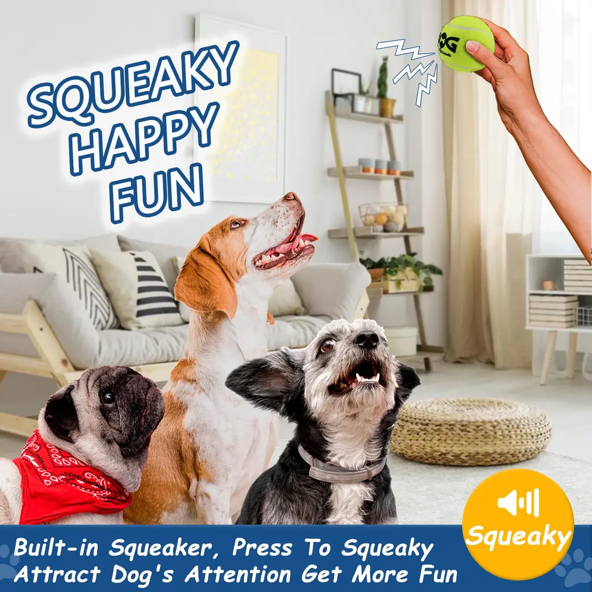 INSUM Squeaky Tennis Balls for Dogs 6 Pack 2.5" | Vibrant, Safe & Durable Play Toy - view 4