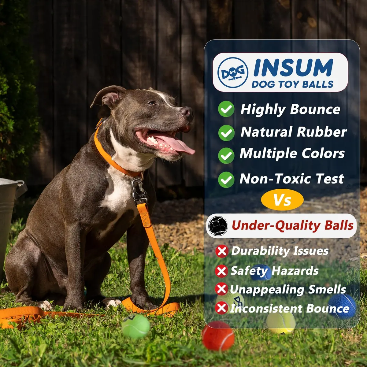 INSUM Squeaky Tennis Balls for Dogs 6 Pack 2.5" | Vibrant, Safe & Durable Play Toy - view 9