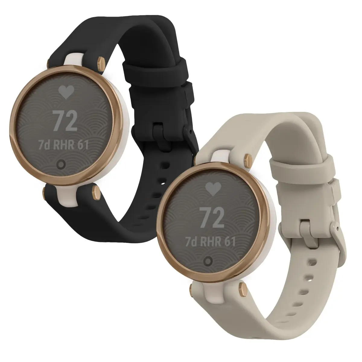 kwmobile Replacement Silicone Watch Bands for Garmin Lily Sport (2-Pack, Black/Beige) | Adjustable, Waterproof, Durable - view 8