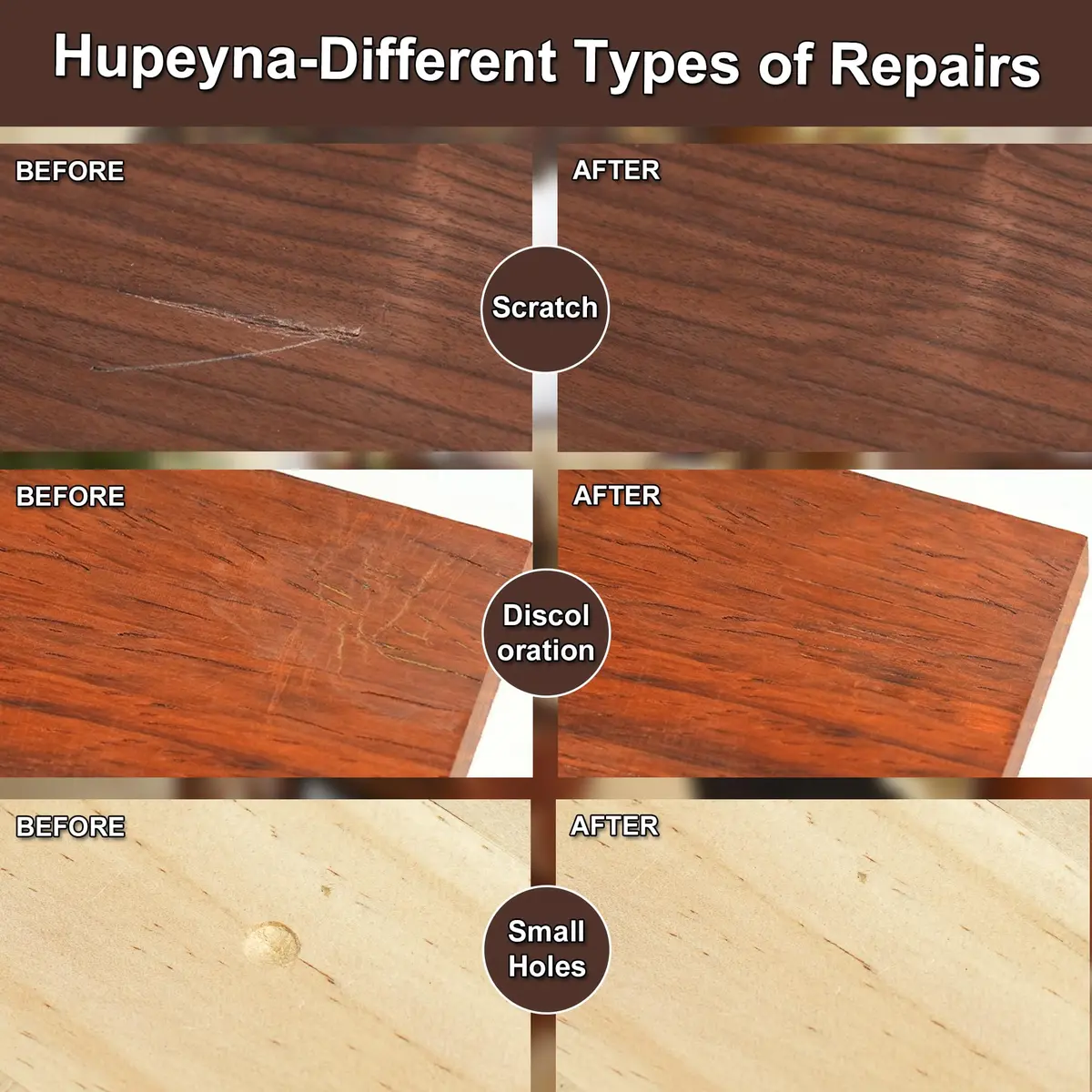 Hupeyna Wood Furniture Repair Kit, 12 Colors, Wood Fillers | Restore Scratches & Chips - view 4