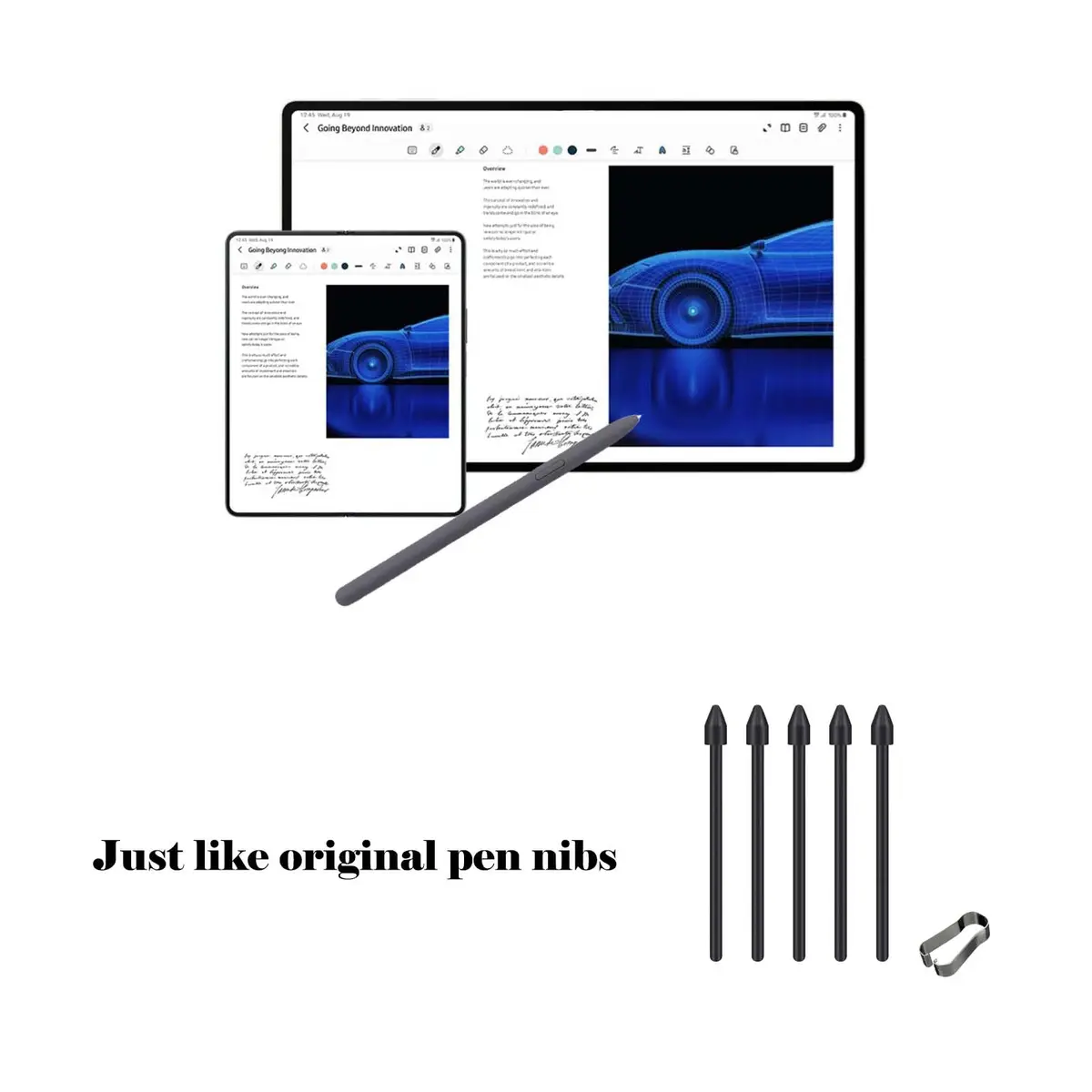 CaoXiong 5 Pcs Galaxy Tab S9 FE S Pen Tips | Titanium Alloy Durable Replacement for Samsung Galaxy Tab S9 FE Stylus - view 4