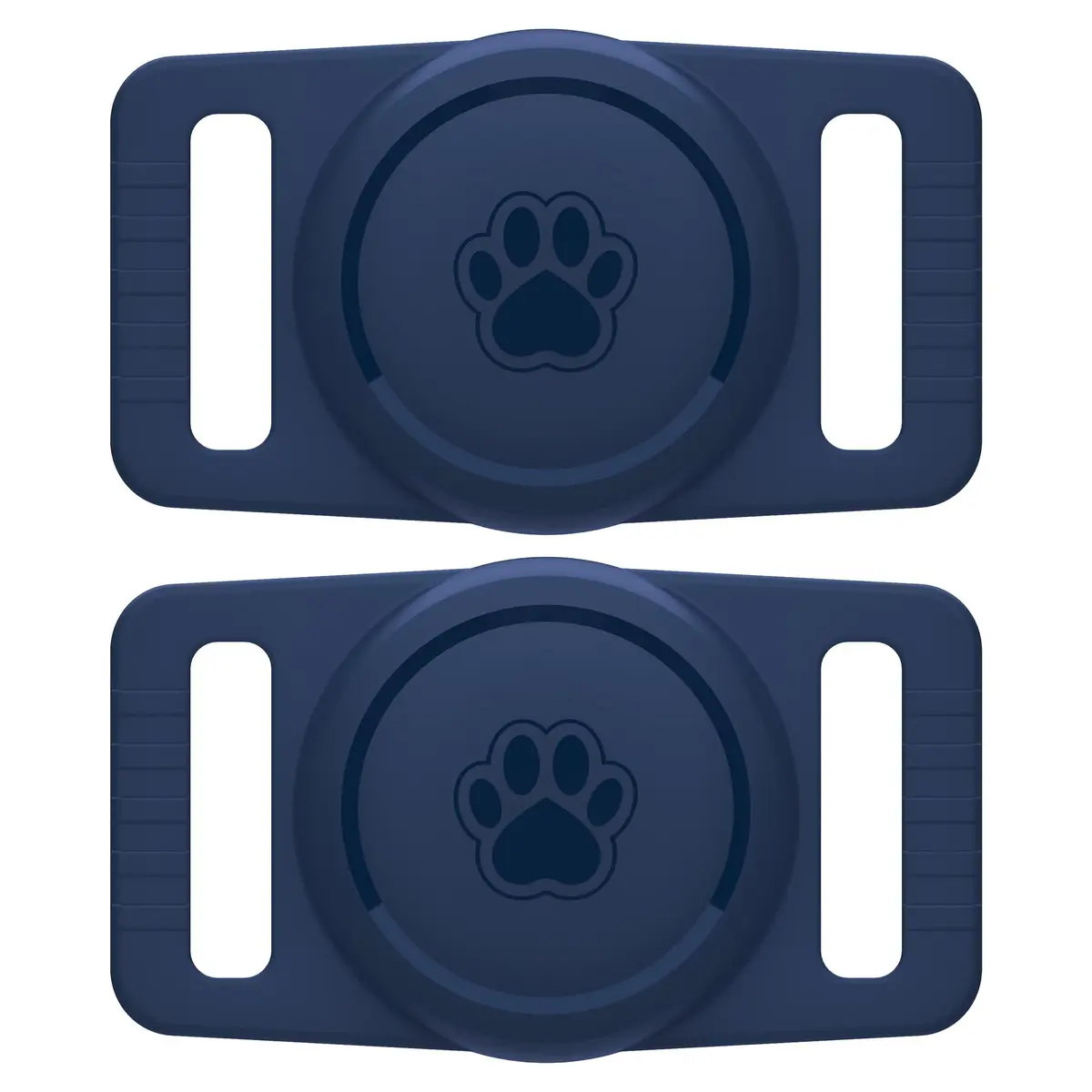 GOCII Airtag Dog Collar Holder 2 Pack, Waterproof Silicone AirTag Case for Apple AirTag (Gen 1 & 2) - Navy - main product image