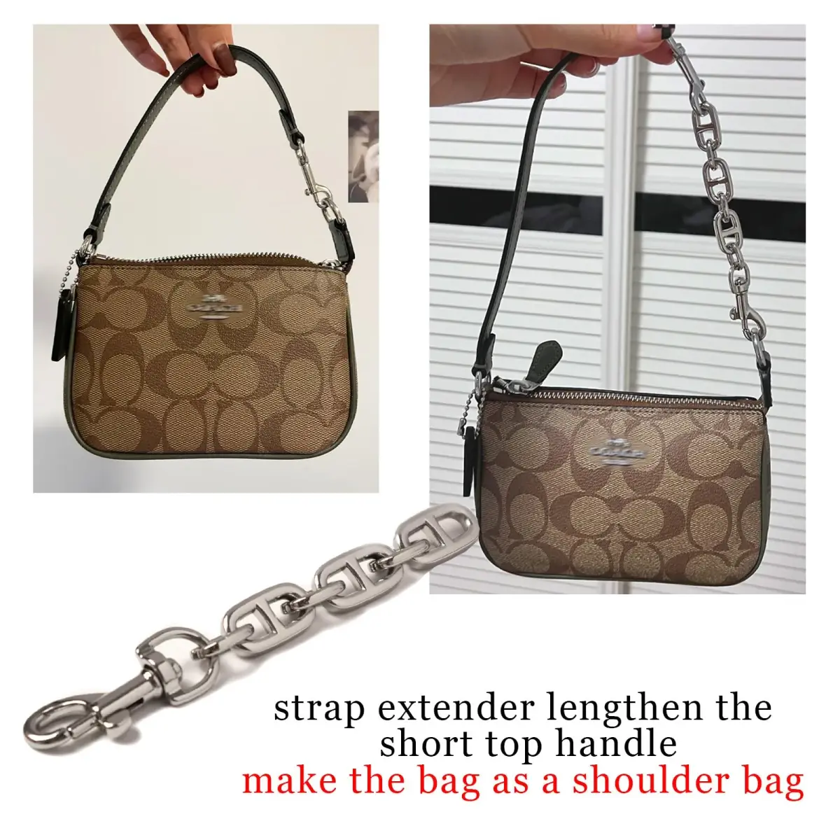 COICOIC 2Pcs Purse Strap Extender 12cm (4.7") | Adds Length for Shoulder Crossbody Bags - view 5