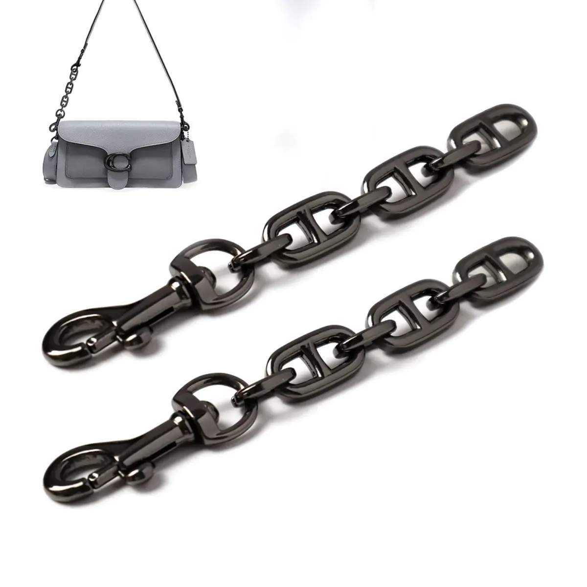 COICOIC Black 2Pcs Purse Strap Extender | 12cm (4.7") - main product image