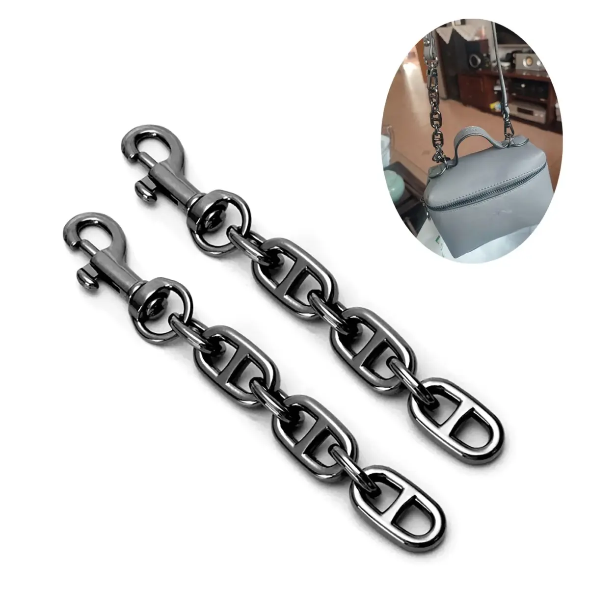COICOIC Black 2Pcs Purse Strap Extender | 12cm (4.7") - view 5