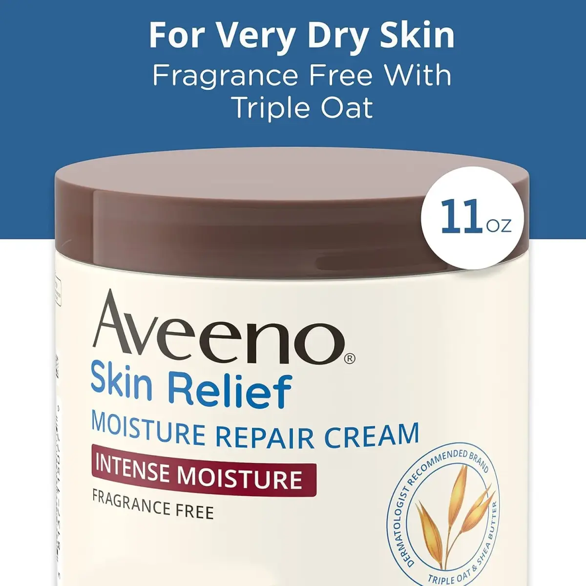 Aveeno Skin Relief Intense Moisture Repair Body Cream Pack of 2 | Fragrance-Free, 660ml (22 Fl Oz) | Triple Oat & Shea Butter for Extra-Dry Skin - view 2