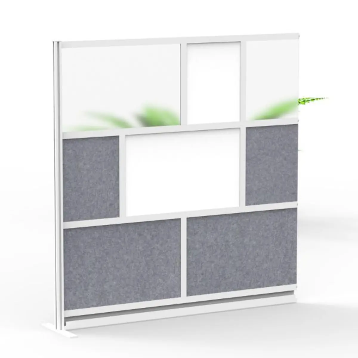 Luxor MW-7070-XWCG Modular Room Divider Wall System - 70" x 70" Add-On Wall - Silver Frame, Whiteboard | Versatile Office & Classroom Solution - main product image