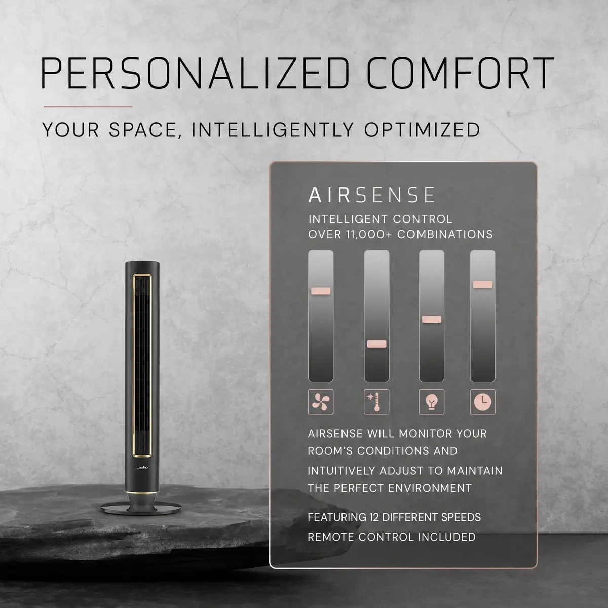 Lasko 40" Pinnacle DC Tower Fan with Remote | Whisper-Quiet 24 dBA, 12 Speeds, Night Mode - view 6