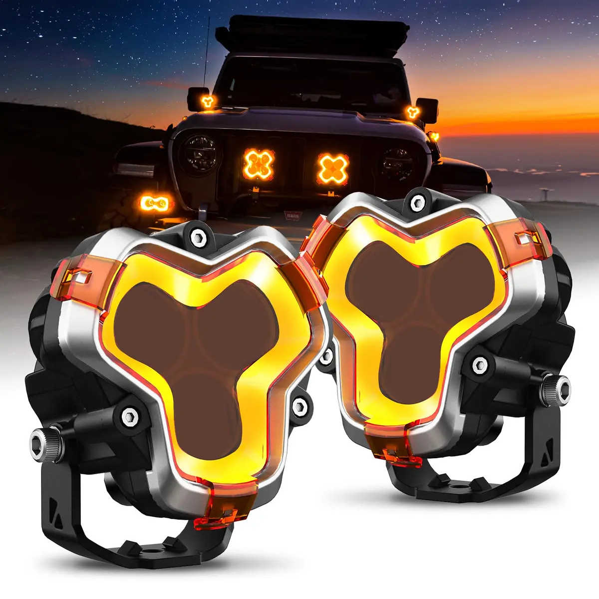 NOVSIGHT Halo Series 3 Inch Offroad LED Pods Drive Beam | Bright, Durable, IP68 Waterproof - main product image