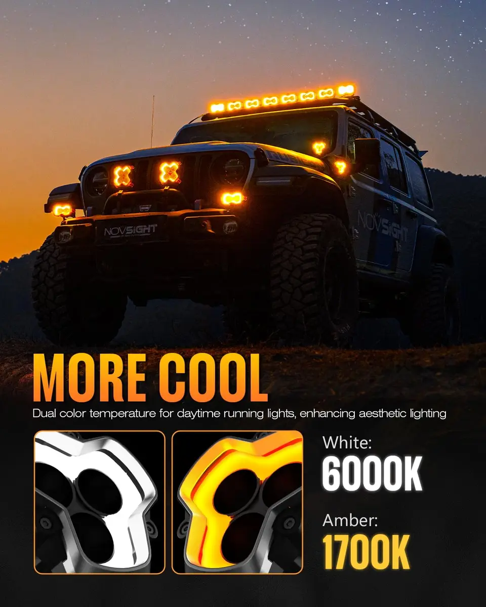 NOVSIGHT Halo Series 3 Inch Offroad LED Pods Drive Beam | Bright, Durable, IP68 Waterproof - view 3