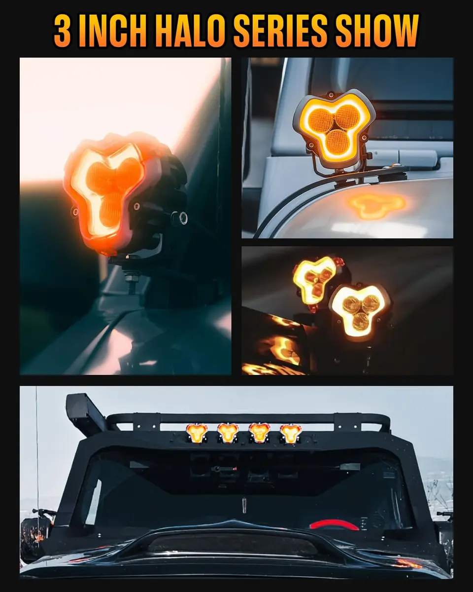 NOVSIGHT Halo Series 3 Inch Offroad LED Pods Drive Beam | Bright, Durable, IP68 Waterproof - view 4