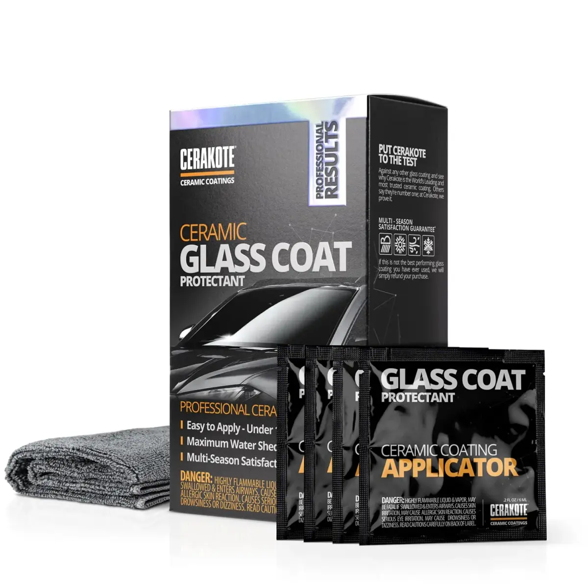 CERAKOTE Ceramic Glass Coat Protectant Wipes | 4 Wipes (10.3cm x 16.7cm x 5.2cm) - main product image