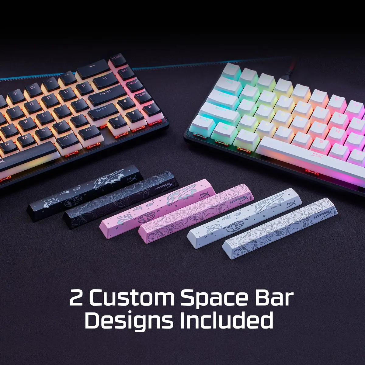 HyperX Pudding Keycaps 2 - Full Key Set - PBT - 112 Keys - Black | RGB Shine-Through, Durable, Customizable - view 5