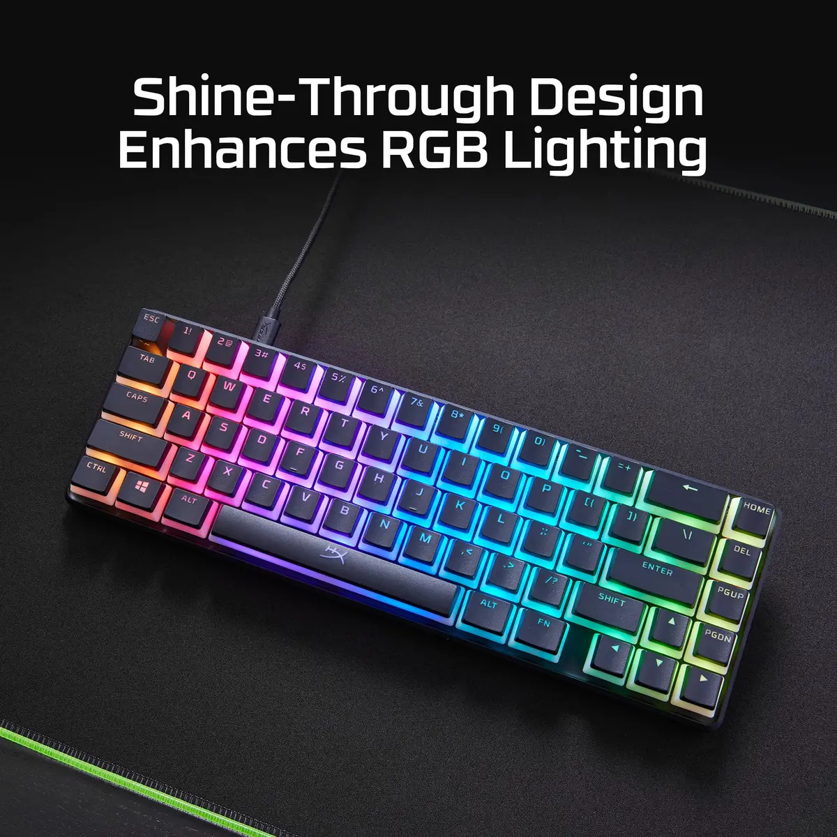HyperX Pudding Keycaps 2 - Full Key Set - PBT - 112 Keys - Black | RGB Shine-Through, Durable, Customizable - view 4