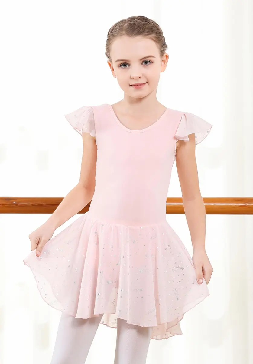 DIPUG Girls Dance Dress Ballet Leotards for Girls 2-12 Years | Breathable Cotton & Spandex, Elegant & Comfortable - view 2
