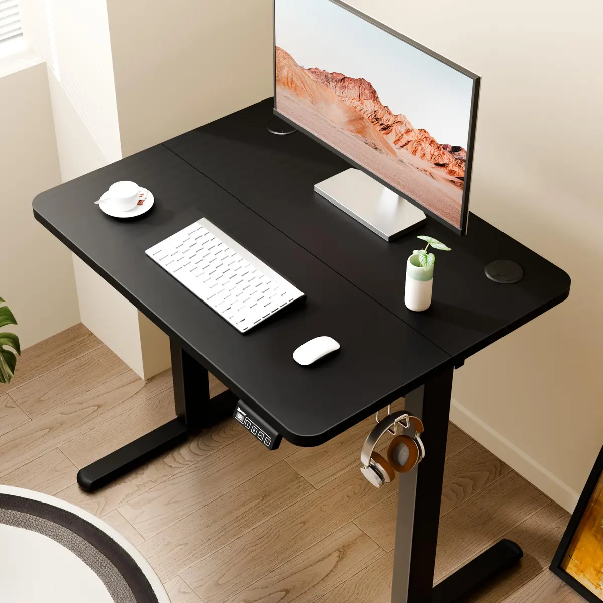 ERGOMAKER Small Standing Desk 32"x24" Height Adjustable Sit-Stand Office Black | Ergonomic & Durable - view 5
