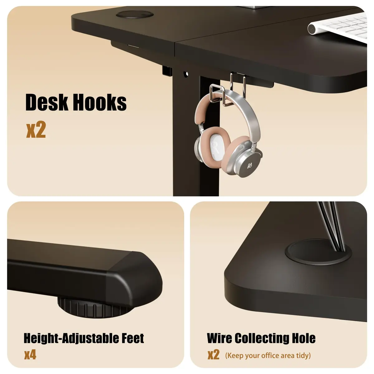 ERGOMAKER Small Standing Desk 32"x24" Height Adjustable Sit-Stand Office Black | Ergonomic & Durable - view 8