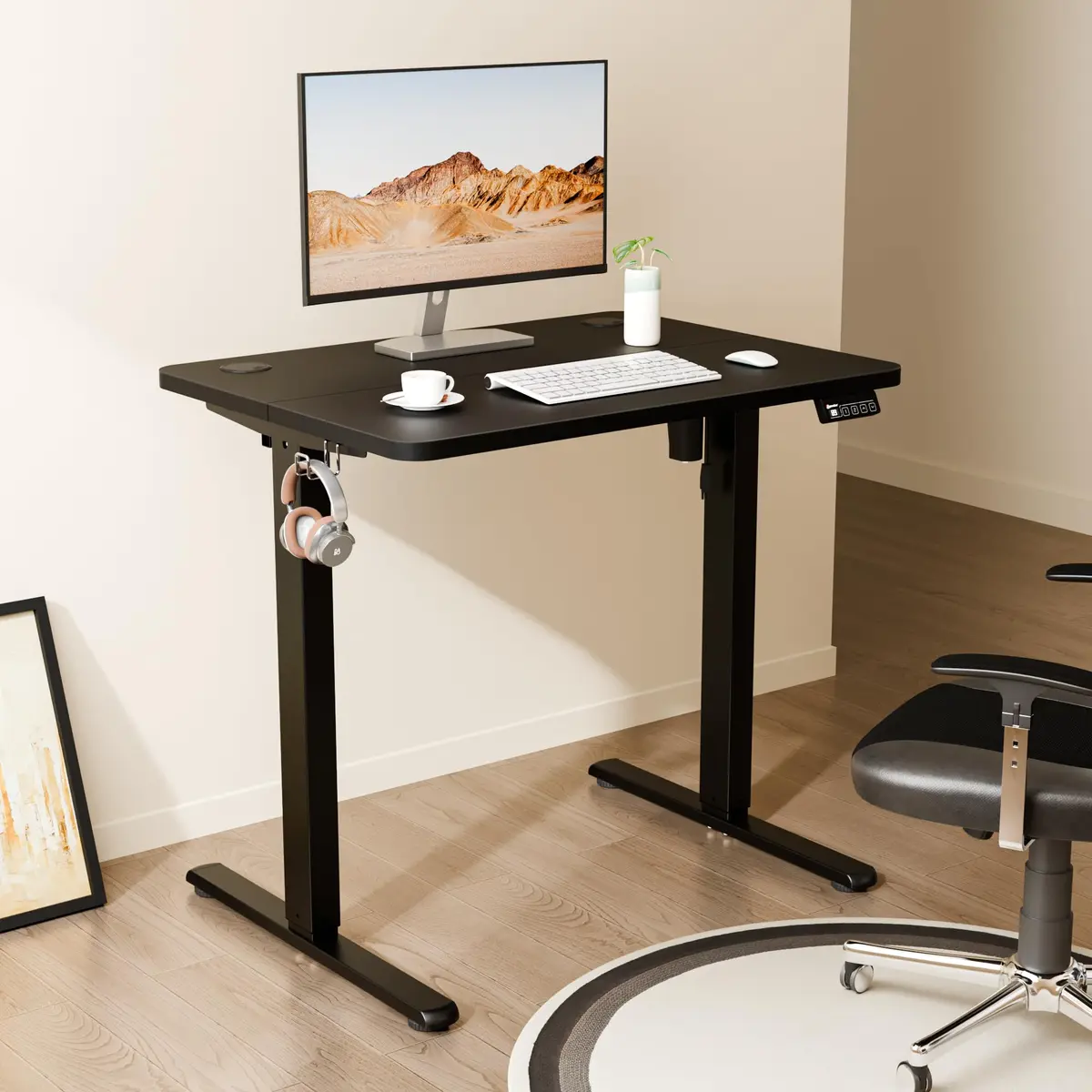 ERGOMAKER Small Standing Desk 32"x24" Height Adjustable Sit-Stand Office Black | Ergonomic & Durable - view 4