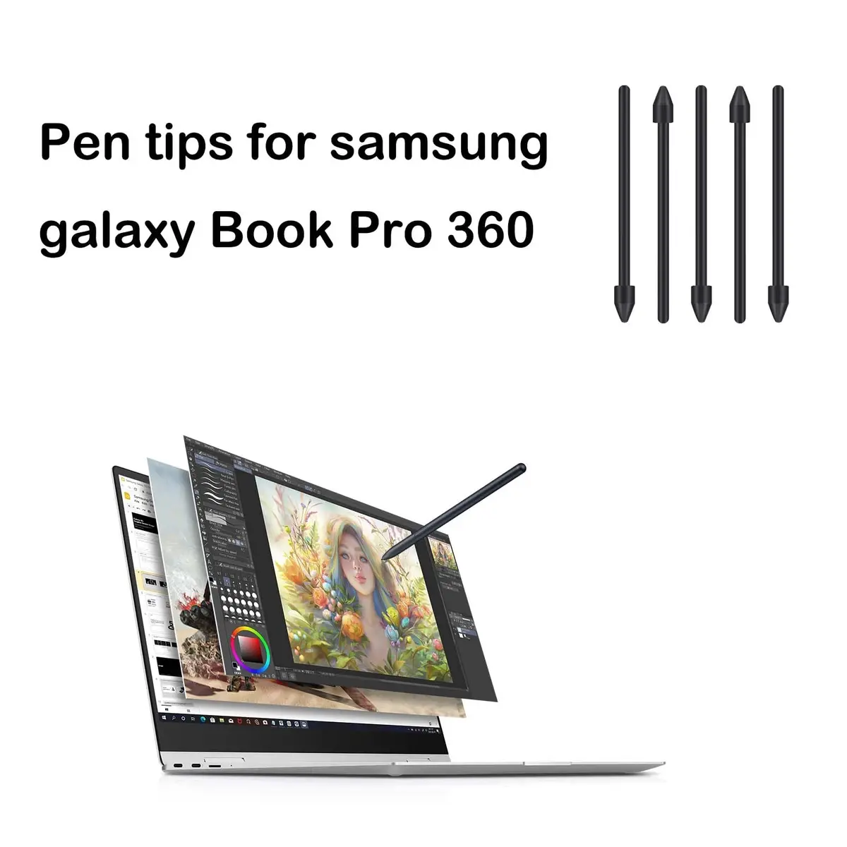 LiXiongBao 5 Pack Book Pro 360 S Pen Nibs for Samsung Galaxy Book 3/4 Pro 360 | Durable, Accurate & Long-Lasting - view 2