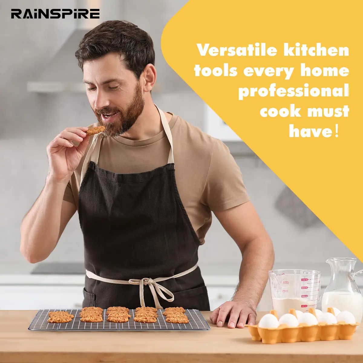 Rainspire 304 Stainless Steel Cooling Rack 21.8cm x 30.2cm (8.5"x12") | Oven-Safe, Dishwasher-Safe, Rust-Resistant - view 7