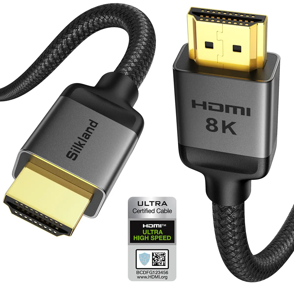 Silkland HDMI 2.1 Cable 1.5FT | 48Gbps 8K/10K Support, Braided Durability, Gaming & Home Theater - main product image