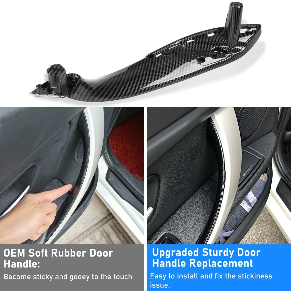 Jaronx Carbon Fiber 4-Piece Door Handle Replacement Set for BMW 3 Series F30/F31/F80 M3 - view 2