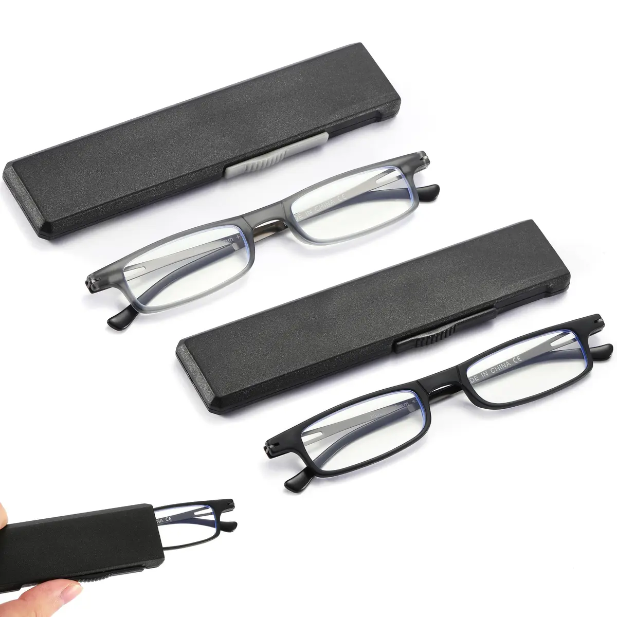 TOVEEN Compact Folding Reading Glasses +3.0 | Blue Light Blocker, Ultra Thin, Impact-Resistant TR90 Frame - main product image