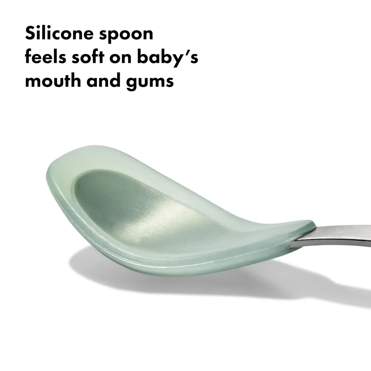 OXO Tot On-The-Go Feeding Spoon - Opal | Soft Silicone Baby Utensil with Travel Case - view 6